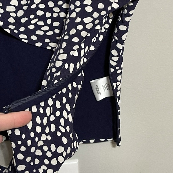 Privacy Please Siena Blue Polka Dotted Cropped Cut Out Top size Large - Picture 6 of 9